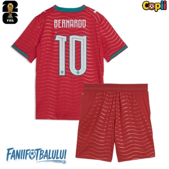 Portugalia Bernardo Silva #10 Echipament de Fotbal Replică Mondial 2026 Copii Acasa (+ Șorturi)